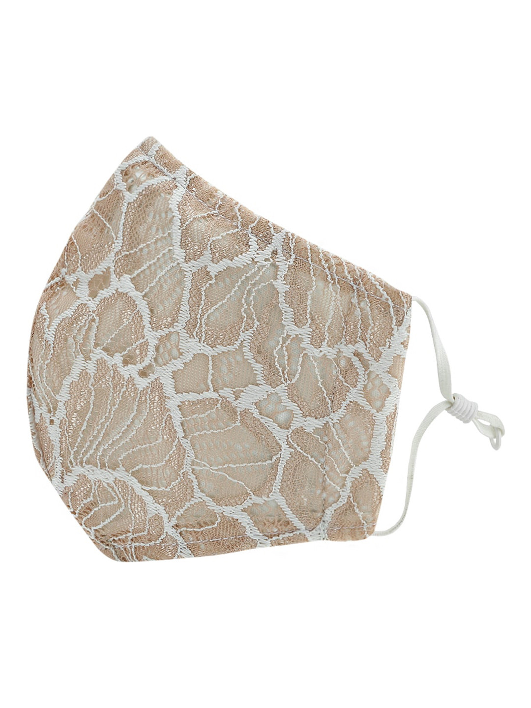 

Kazo Women Peach Coloured & White Lace 2-Ply Protective Outdoor Mask