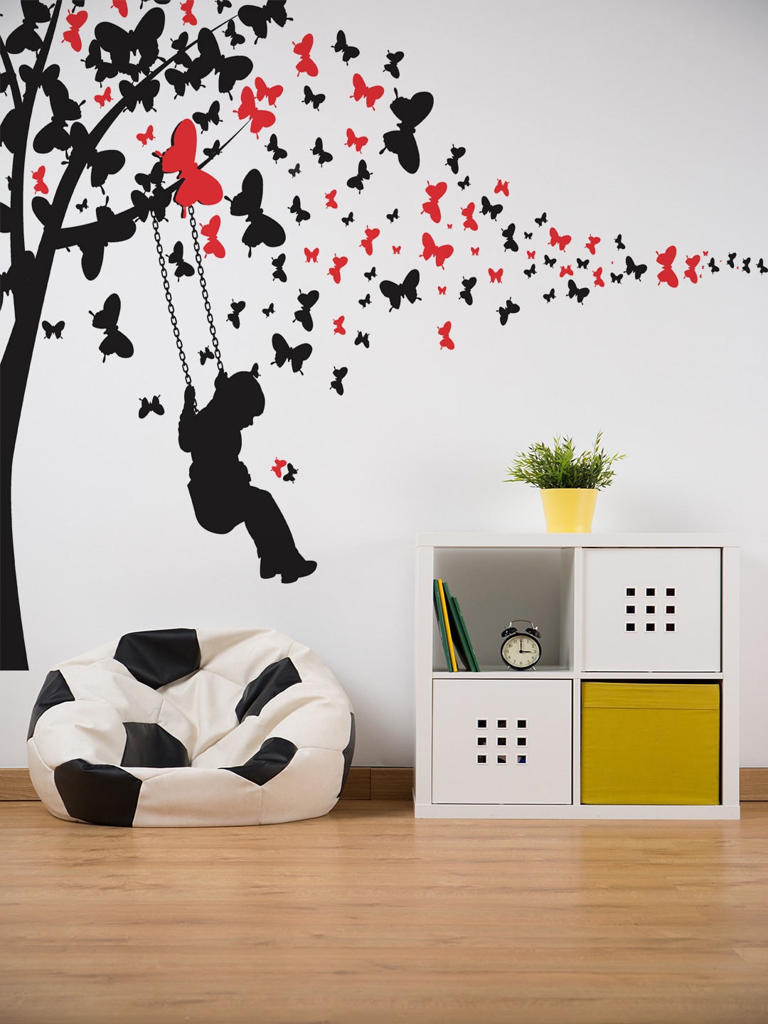 

WALLSTICK Black & Red Abstract Large Vinyl Sticker