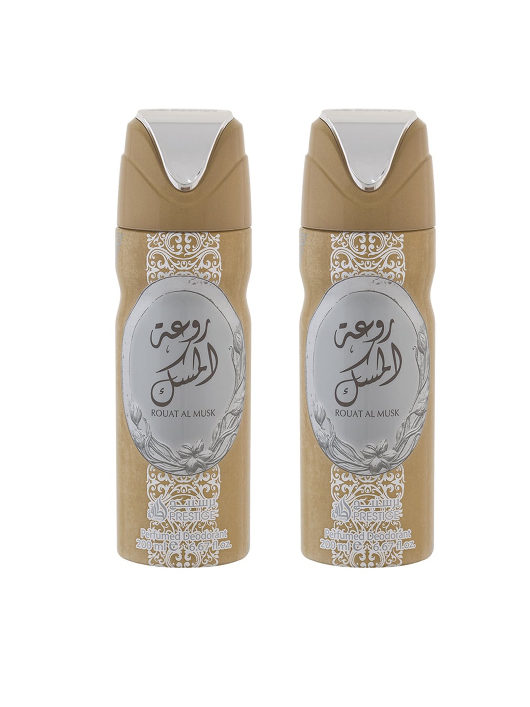 

Lattafa ROUAT AL MUSK Perfumed Bodyspray 200ml Set of 2, Brown