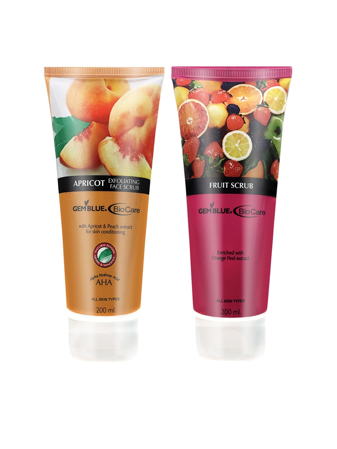 GEMBLUE BioCare Set Of Apricot & Fruit Scrubs, Orange