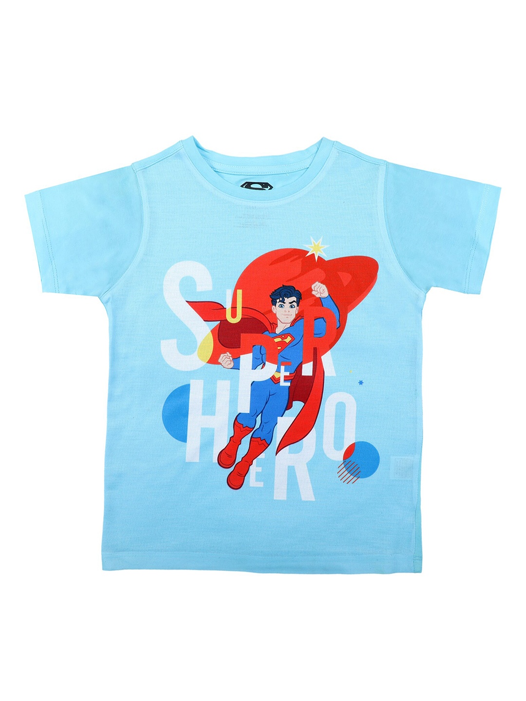 Superman Boys Blue Printed Round Neck T-shirt