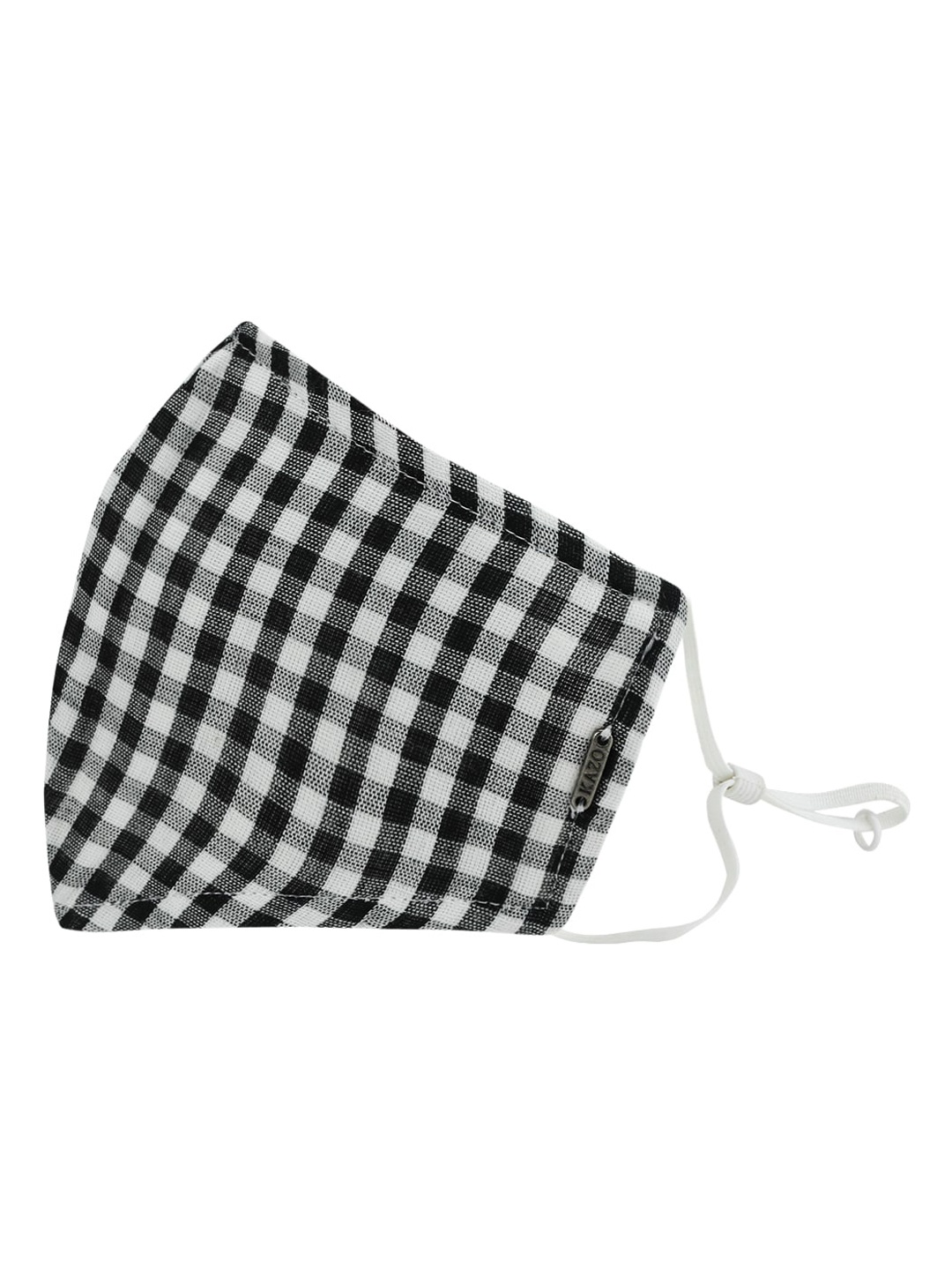 

Kazo Unisex Black & White Checked 2-Ply Cloth Face Mask