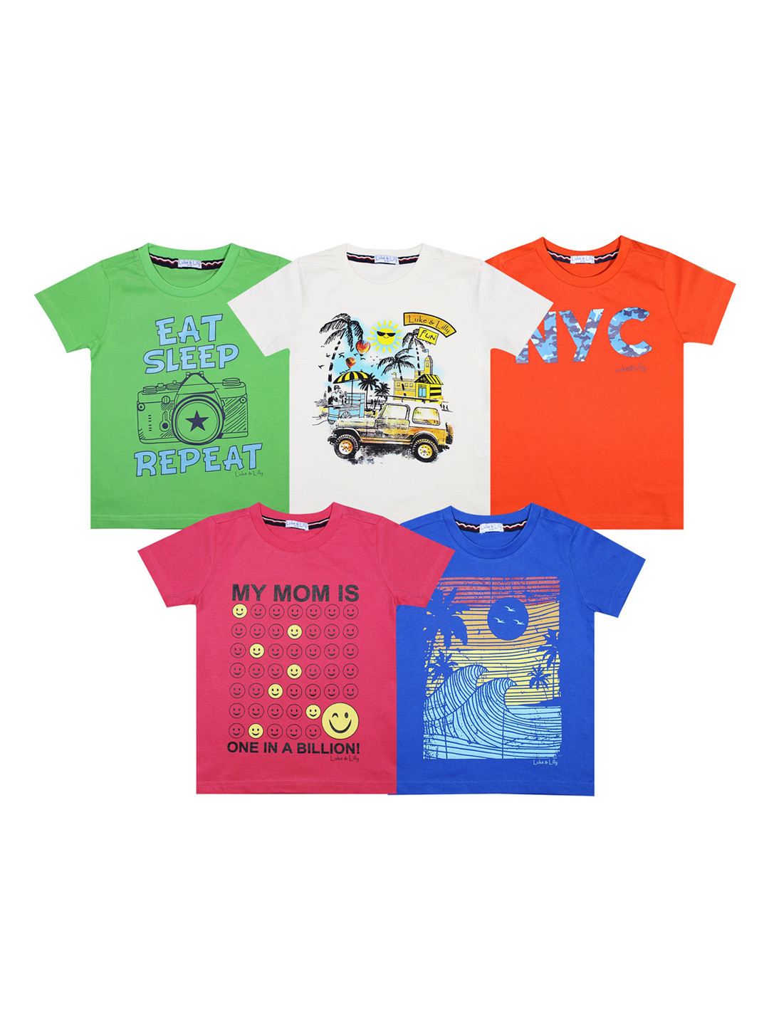 

Luke & Lilly Boys Multicoloured Printed Round Neck T-shirt, Multi