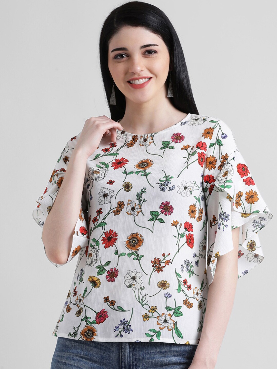 

Zink London Women White Printed Top