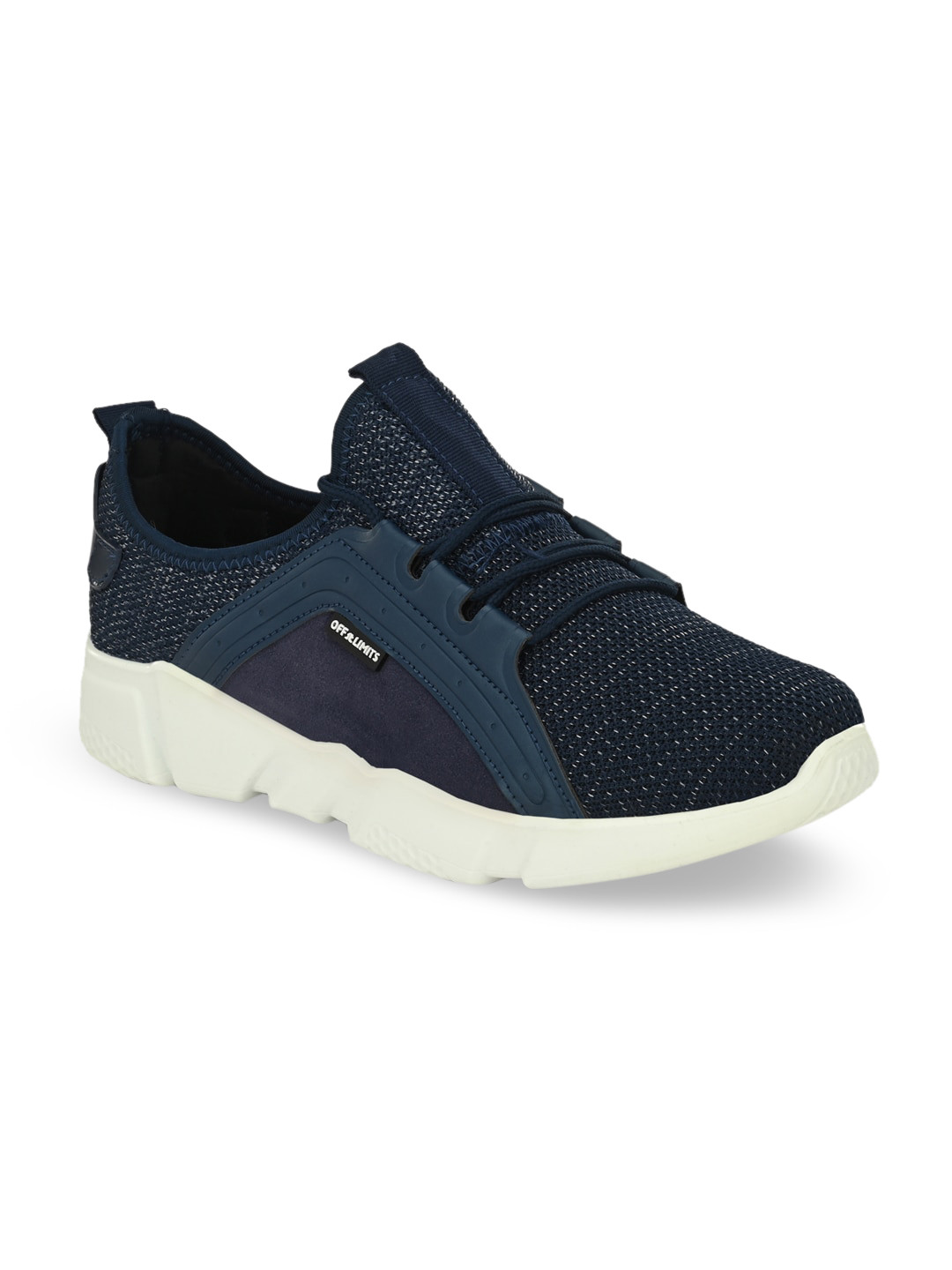 

OFF LIMITS Men Navy Blue Mesh Mid-Top Running Shoes