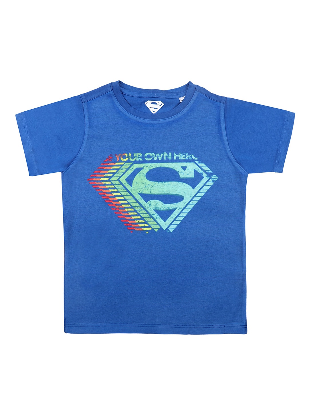 Superman Boys Blue Superman Printed Round Neck T-shirt