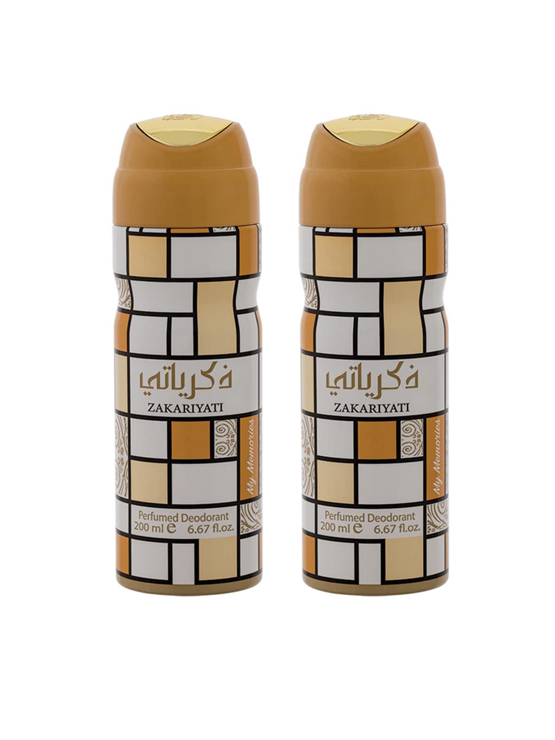 

Lattafa Unisex Set of 2 Zakrayati Perfumed Bodysprays 200 ml, Brown
