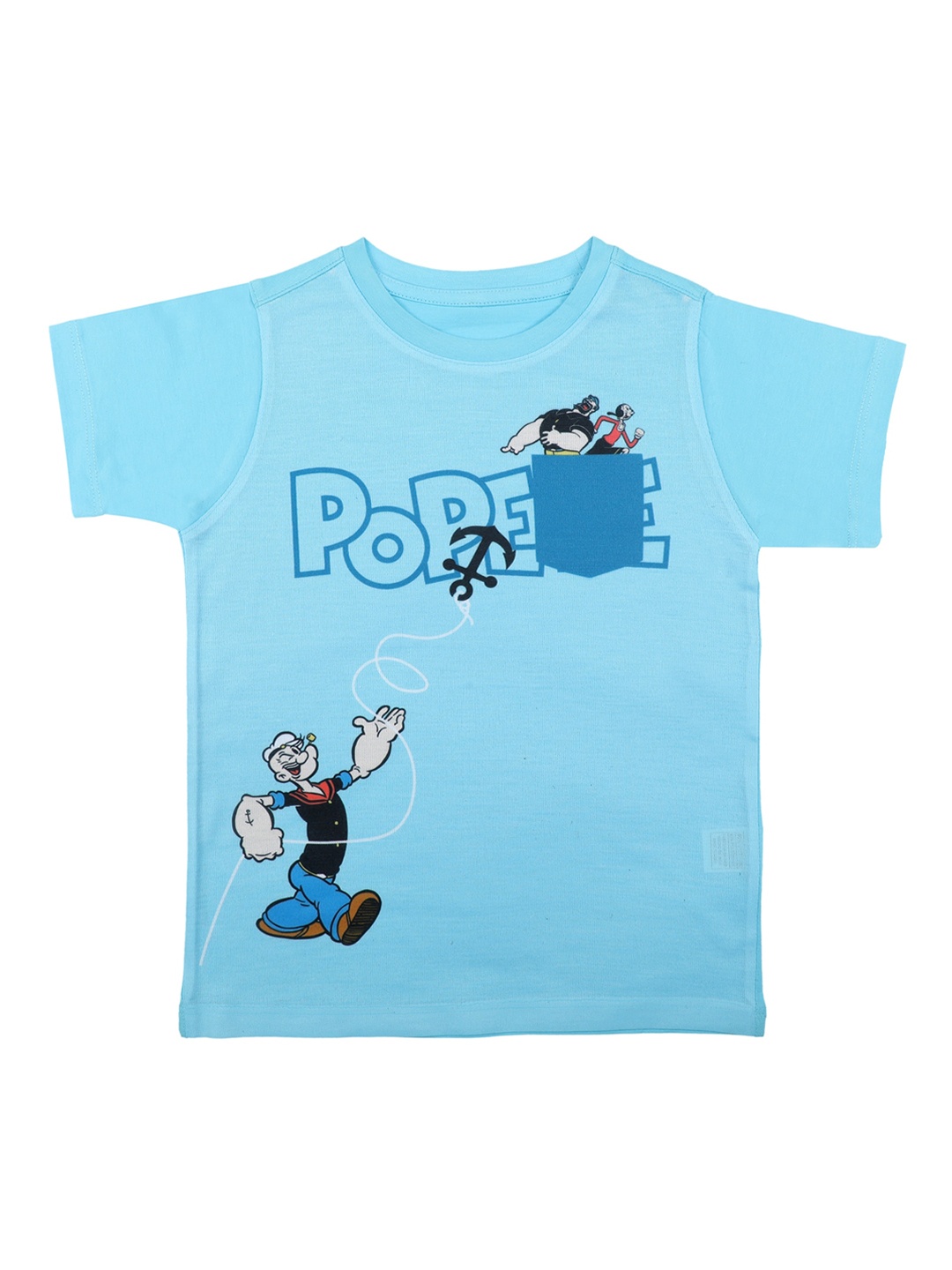 

Popeye Boys Blue Printed Round Neck T-shirt