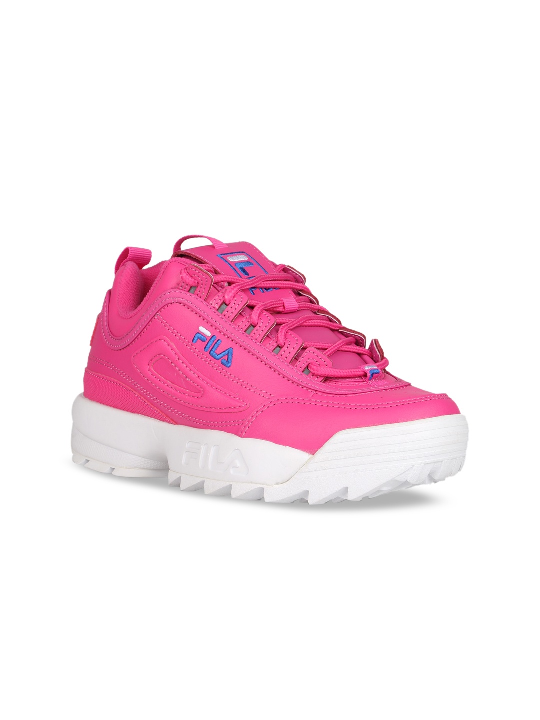 

FILA Women Pink & White PU Disruptor II Premium Sneakers