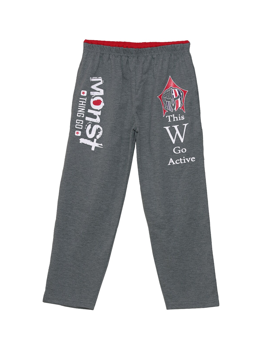 SWEET ANGEL Girls Charcoal Grey & White Solid Straight-Fit Track Pants