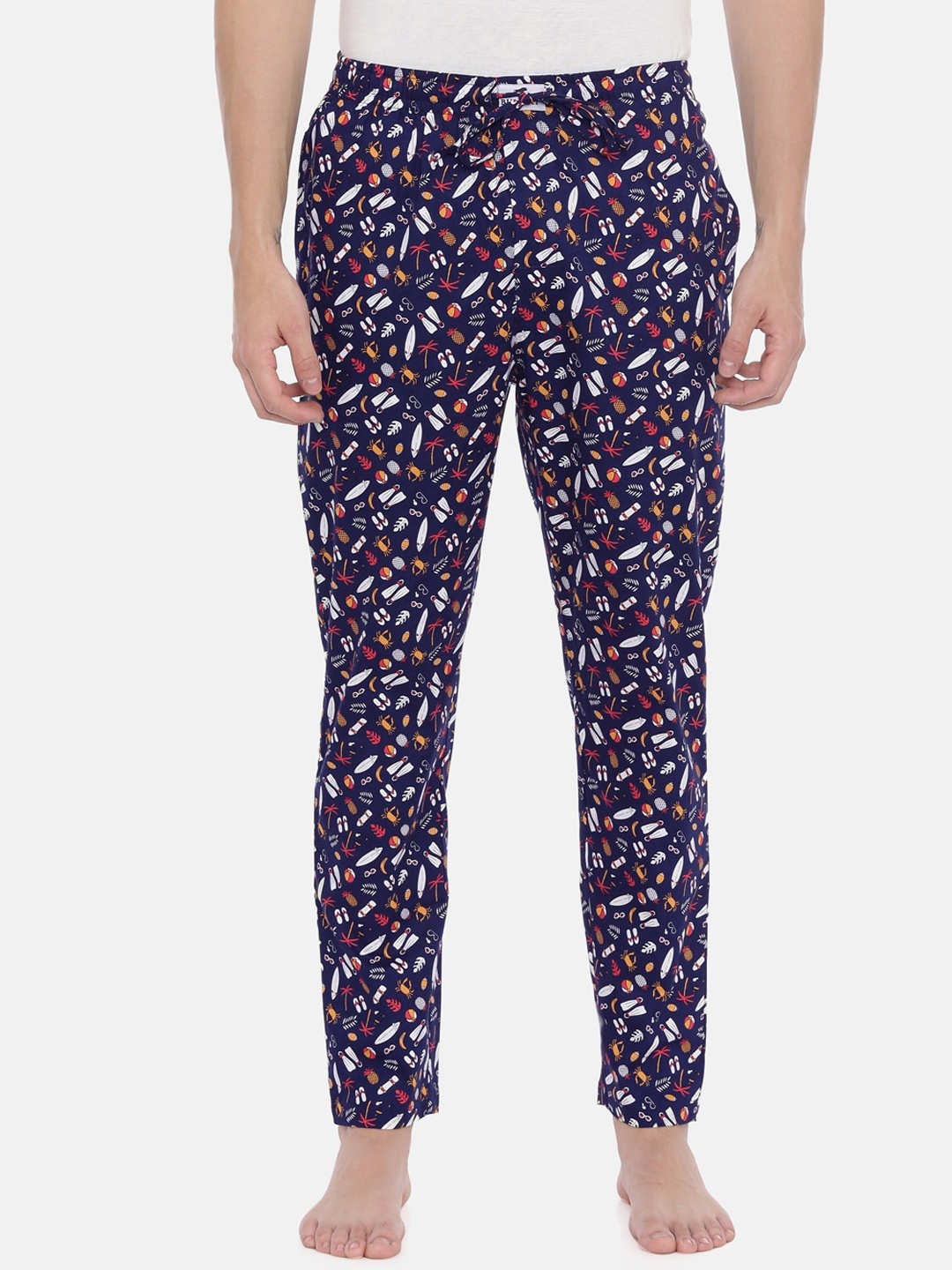 

Bushirt Men Navy Blue Printed Lounge Pants