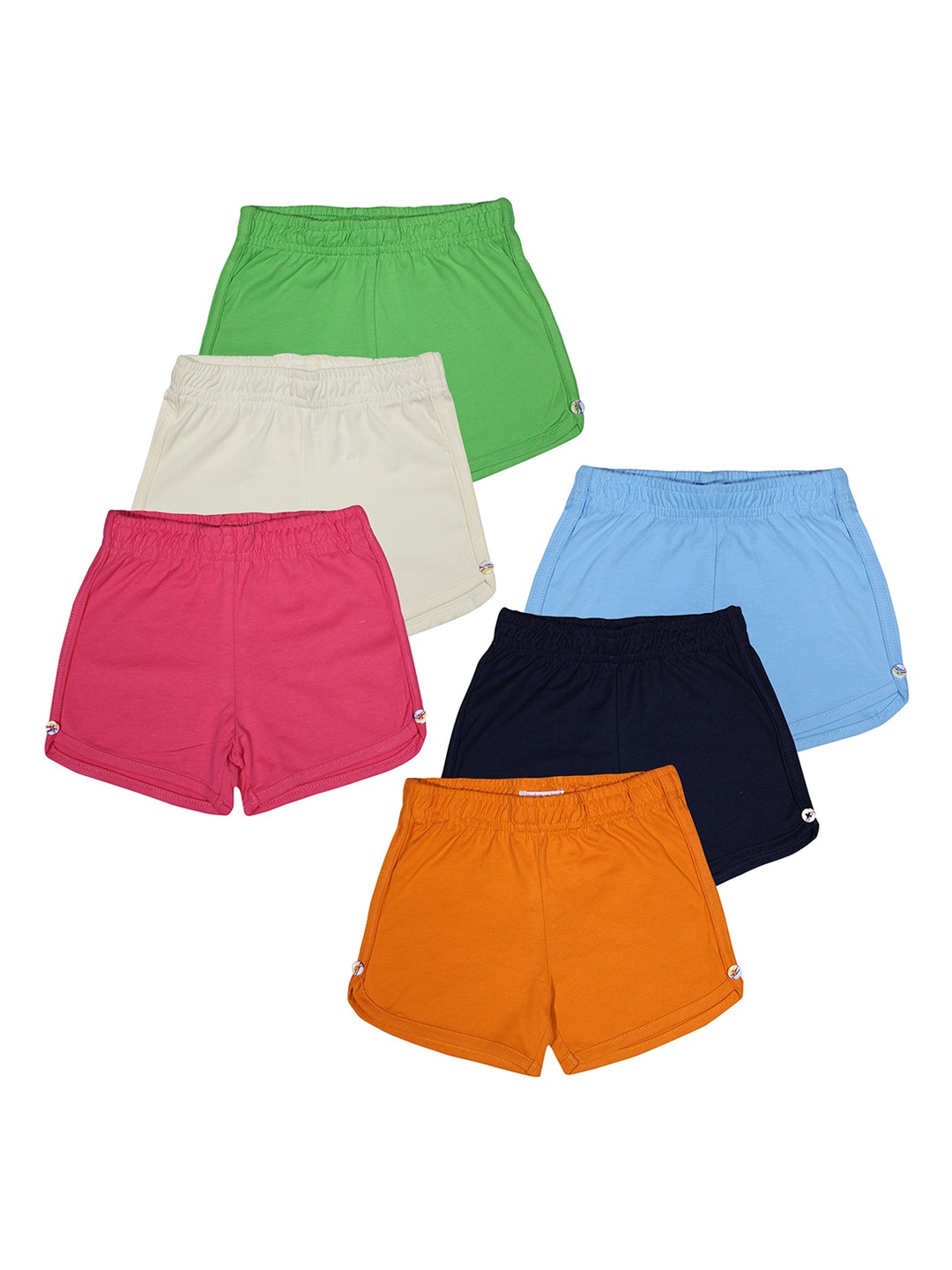 

Luke & Lilly Girls Pack of 6 Solid Regular Fit Regular Shorts, Orange