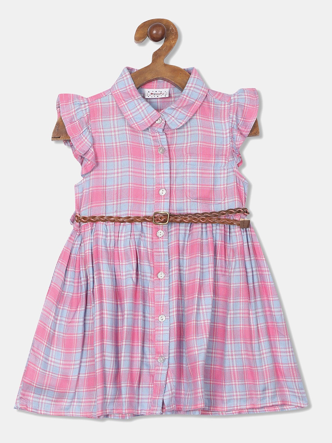 

Donuts Girls Pink & Blue Checked Shirt Dress