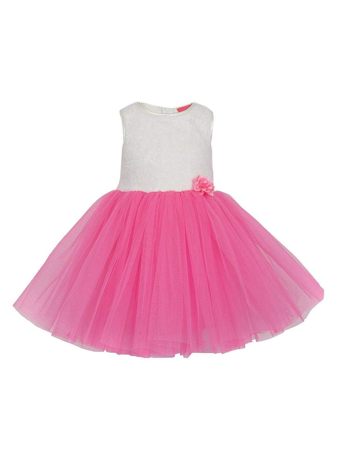 

Toy Balloon kids Girls Pink & White Colourblocked Fit and Flare Dress