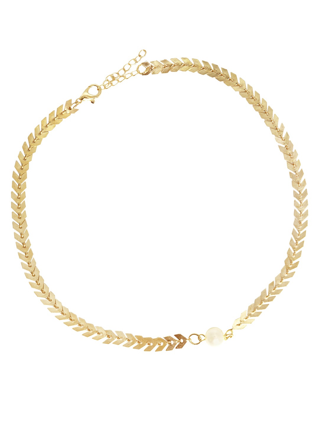 

JOKER & WITCH Gold-Toned & Off-White Alloy Gold-Plated Choker Chain