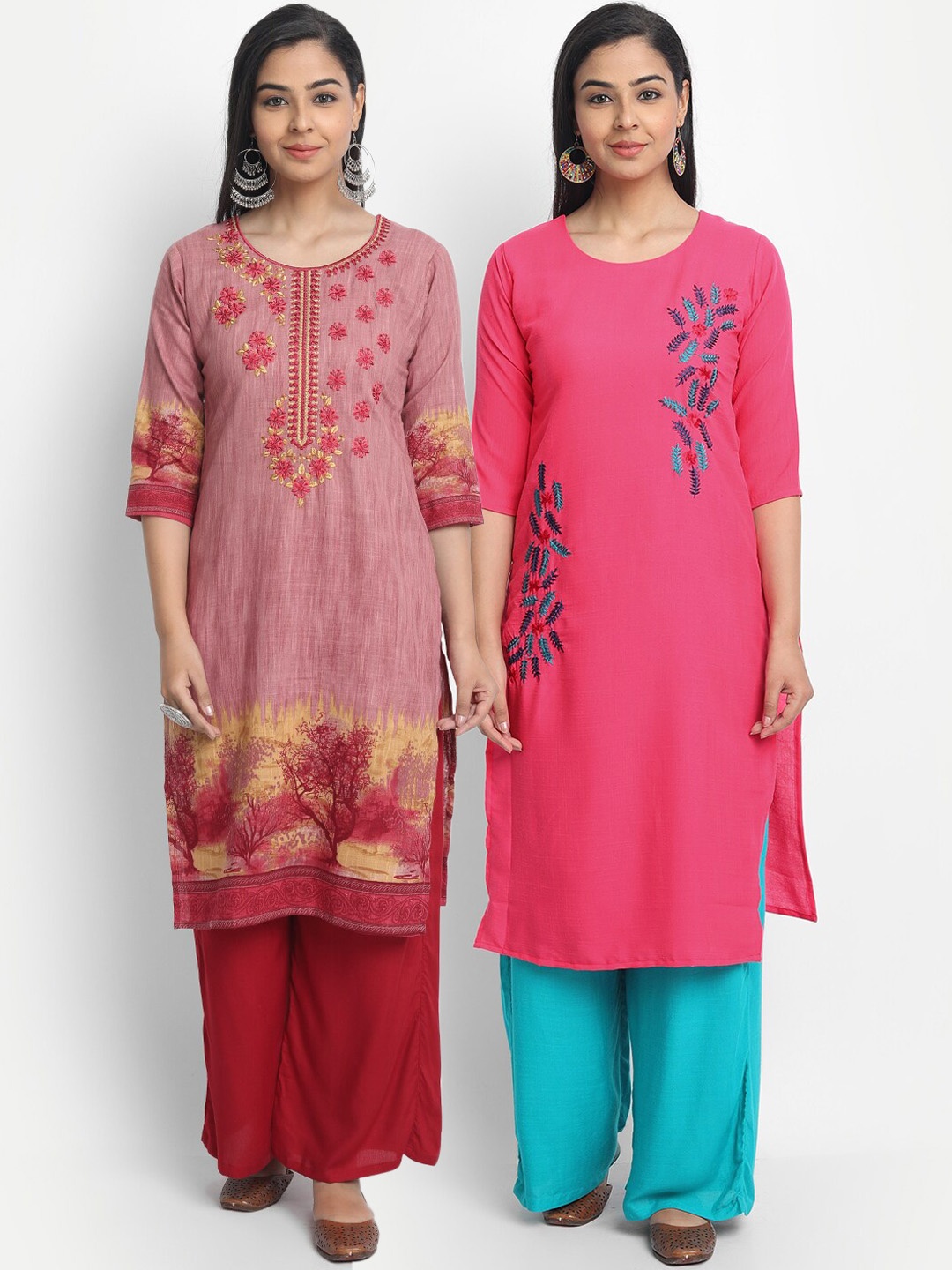 

7Threads Women Pack Of 2 Multicoloured Floral Printed Kurta, Multi