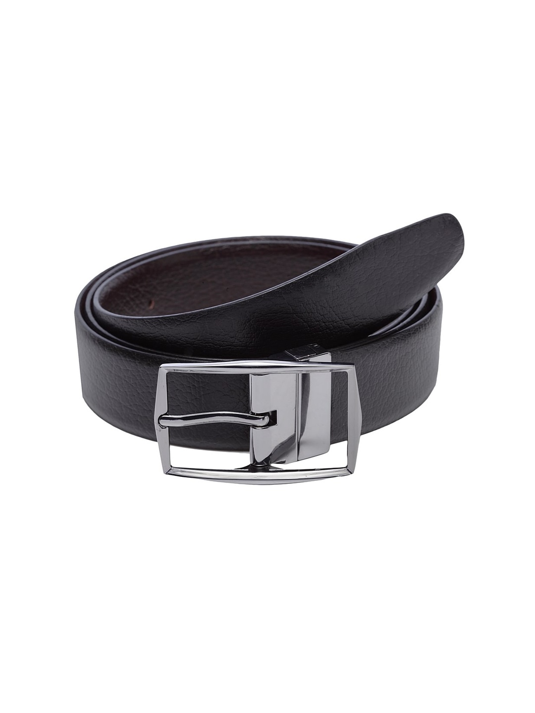 

WELBAWT Men Black & Brown Textured Leather Reversible Belt