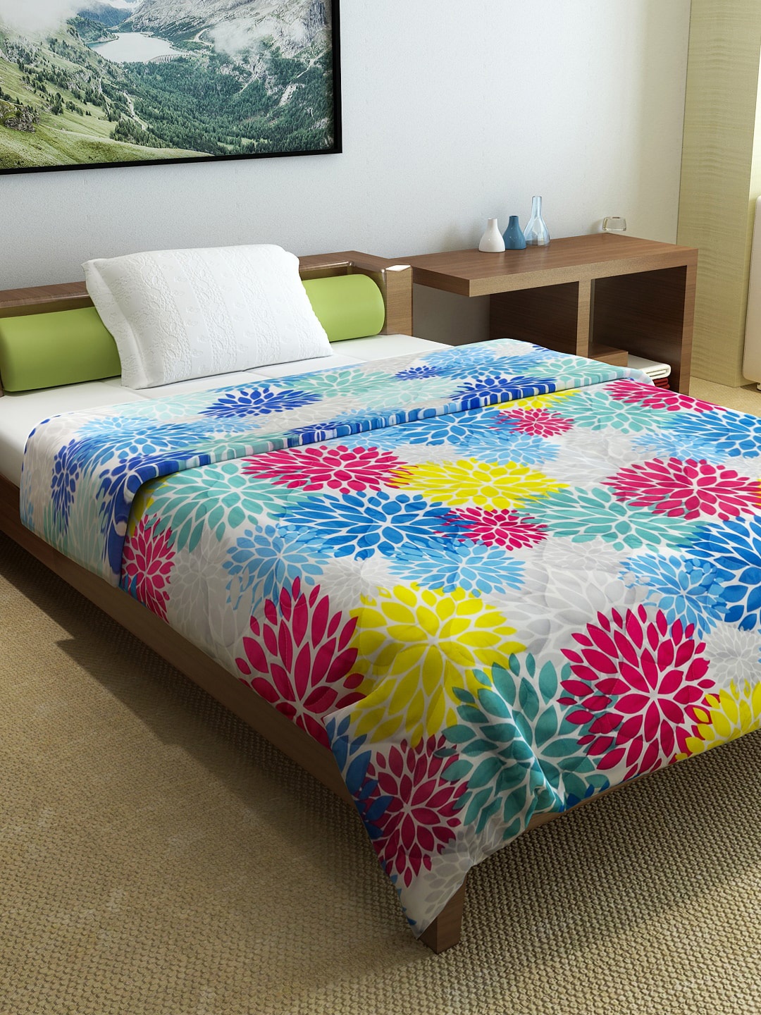 

Divine Casa Multicoloured Floral Mild Winter 150 GSM Single Bed Comforter, Multi