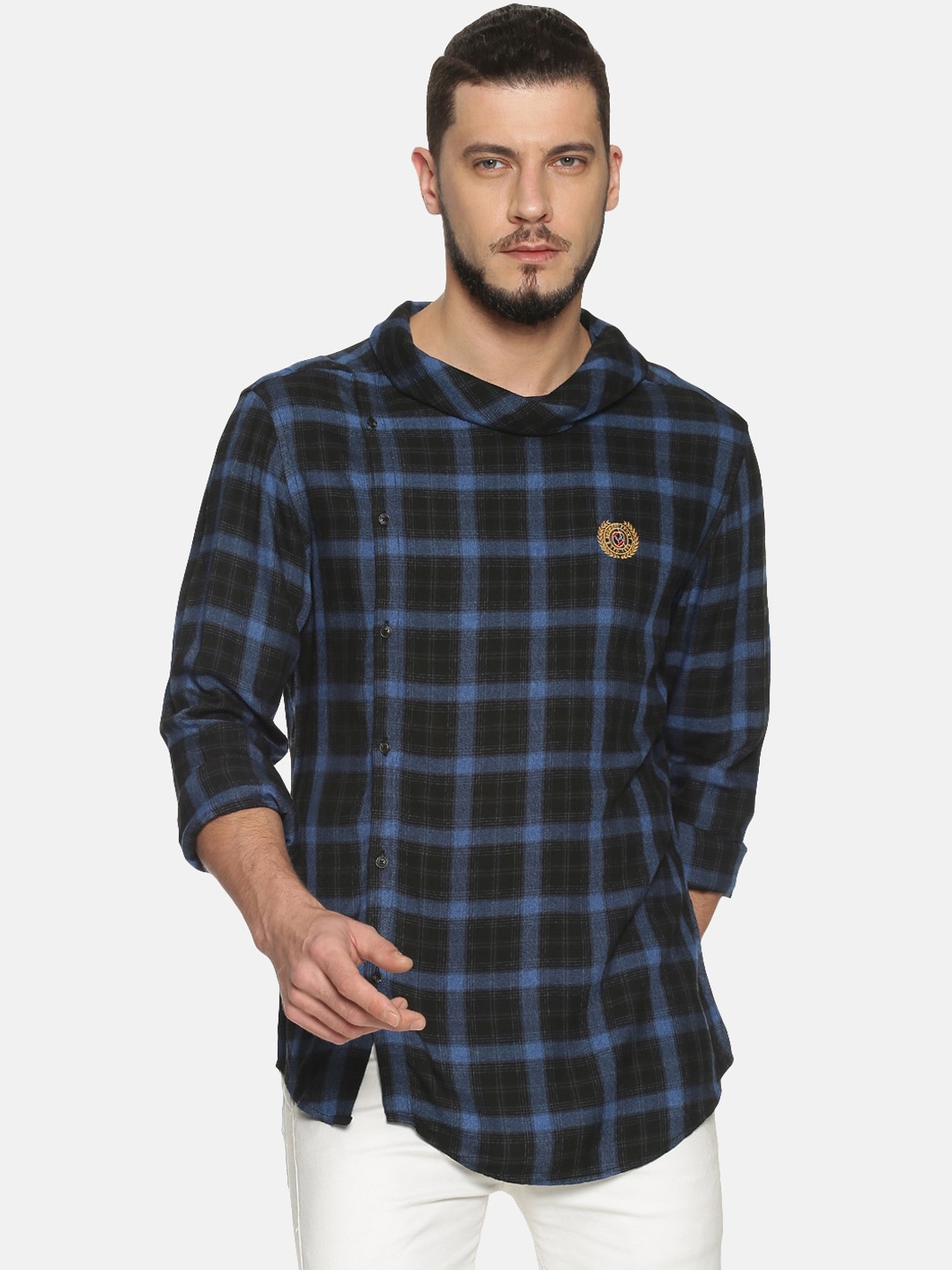 

SHOWOFF Men Blue Slim Fit Checked Casual Shirt