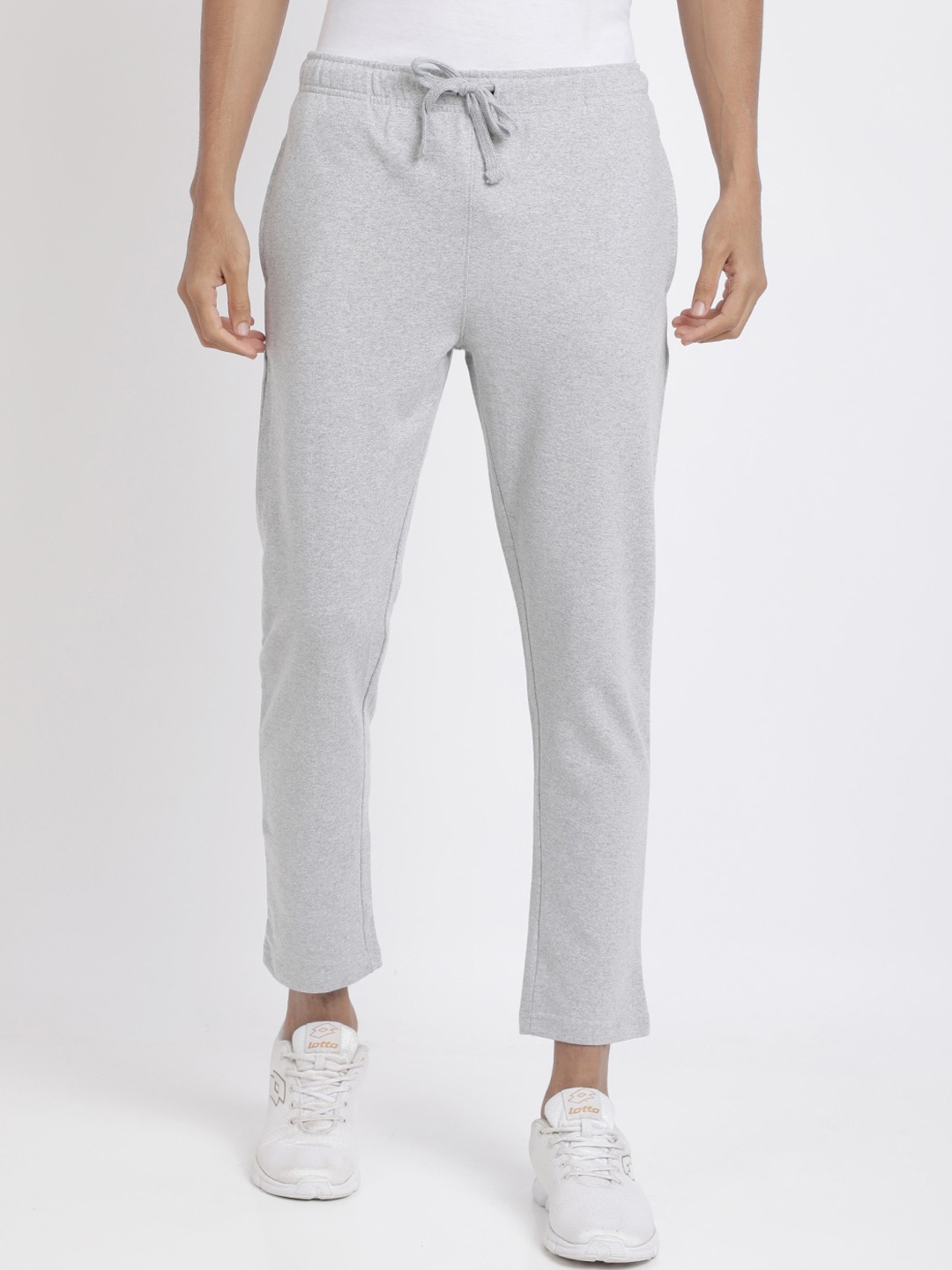 

MASH UNLIMITED Men Grey Solid Slim-Fit Track Pants