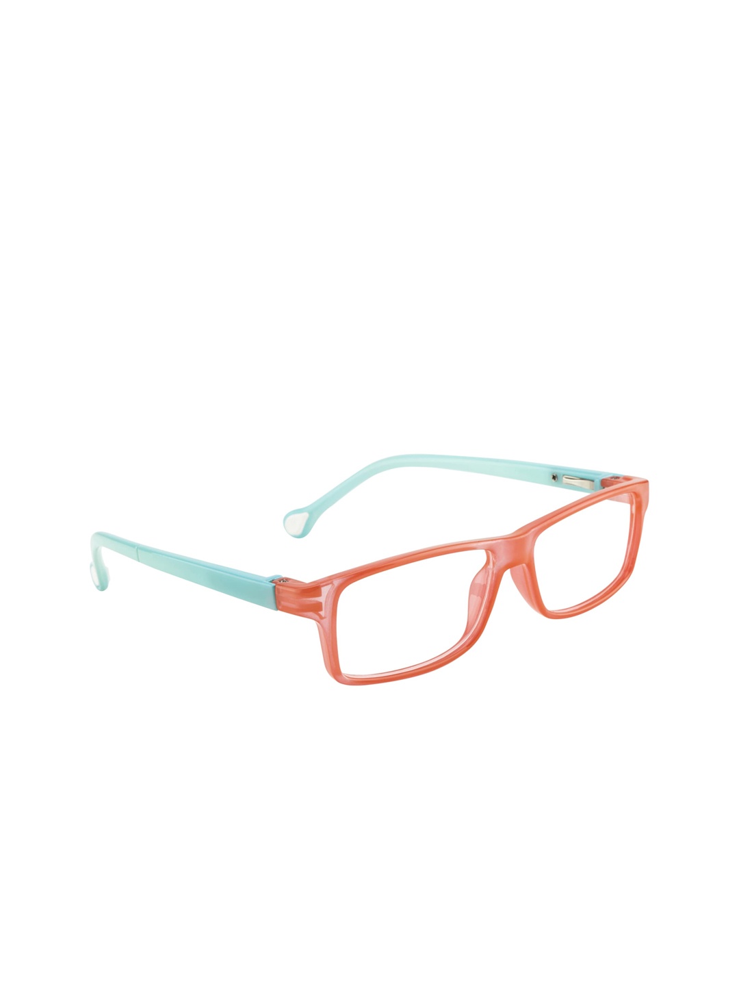 Clark N Palmer Kids Red & Turquoise Blue Colourblocked Full Rim Rectangle Frames