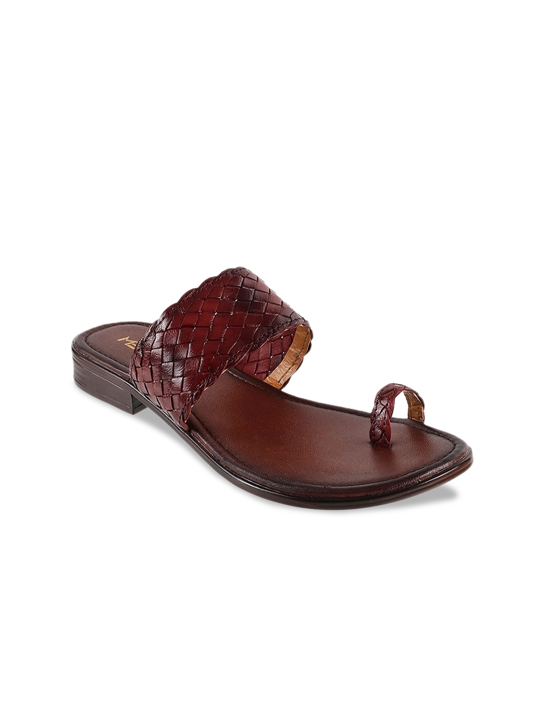 

Metro Women Maroon Woven Design Leather Heels
