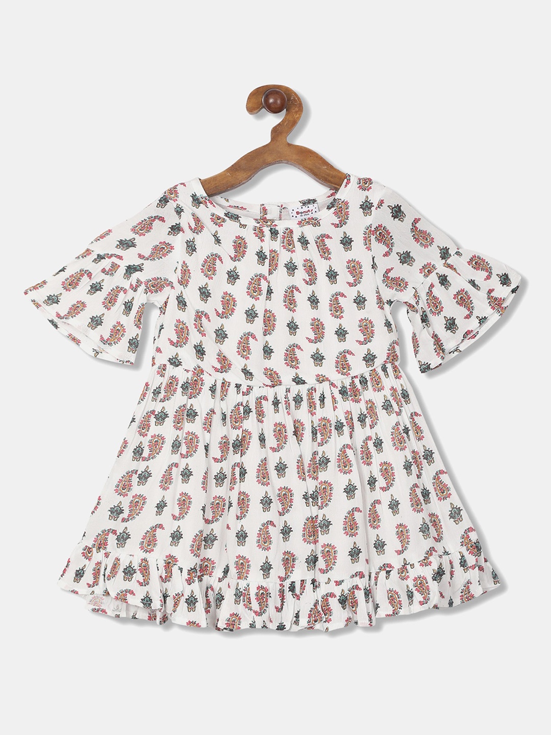 

Donuts Girls White Printed A-Line Dress