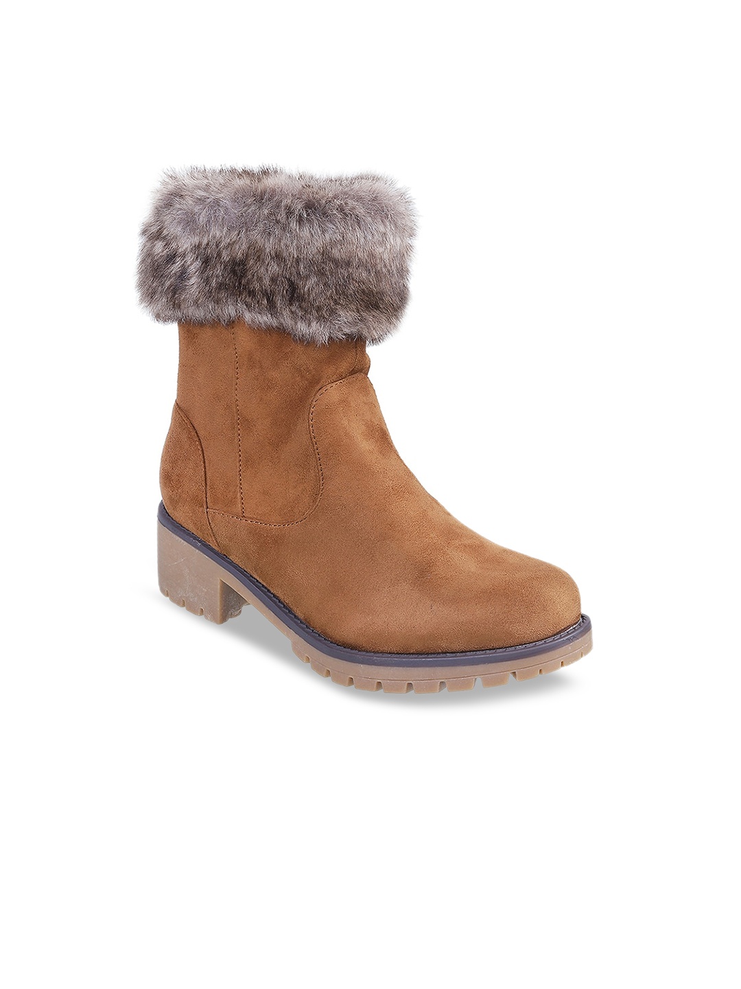 

Metro Women Tan Brown Solid Heeled Boots