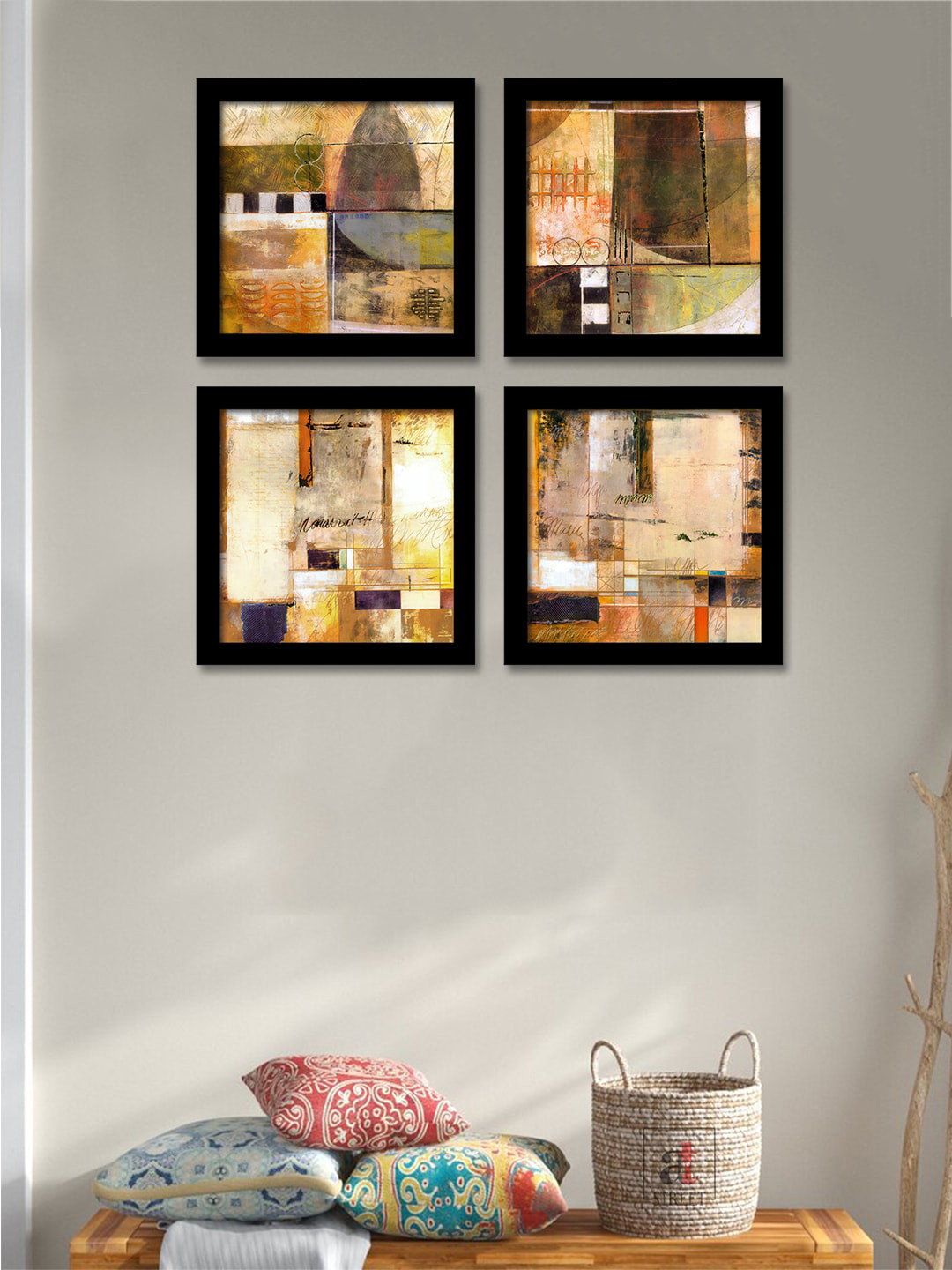 

Art Street Set Of 4 Brown & Beige Printed Framed Wall Art