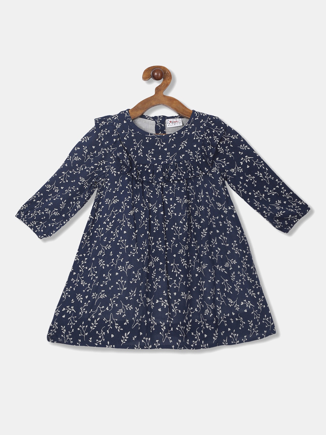 

Donuts Girls Blue Printed A-Line Dress