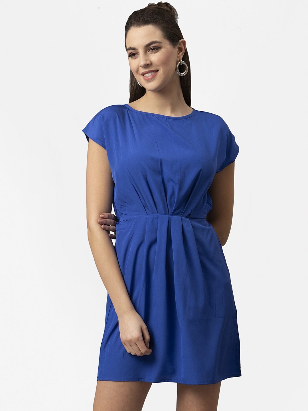 

Style Quotient Women Blue Solid Fit and Flare Dress