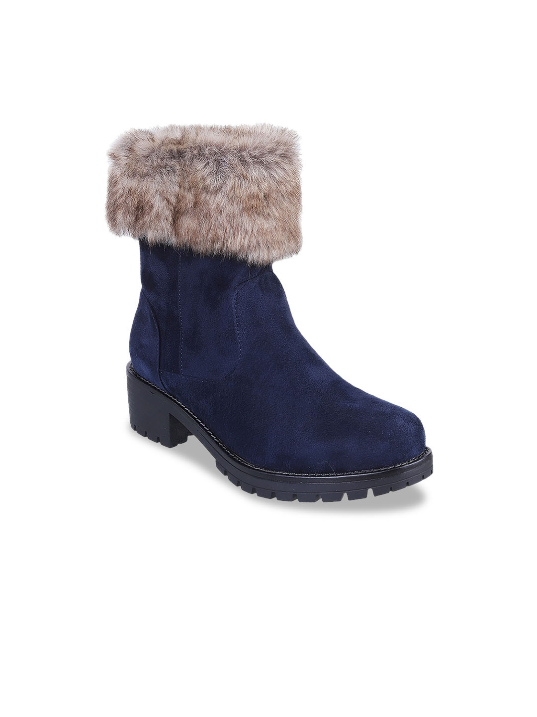 

Metro Women Blue Solid Heeled Boots