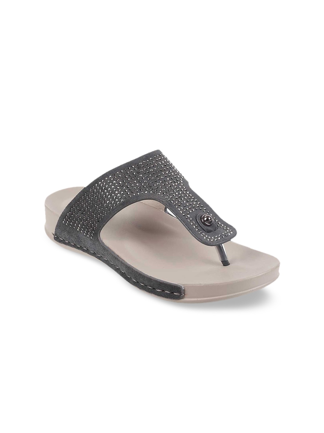 

Metro Women Grey Embellished Heeled Boots