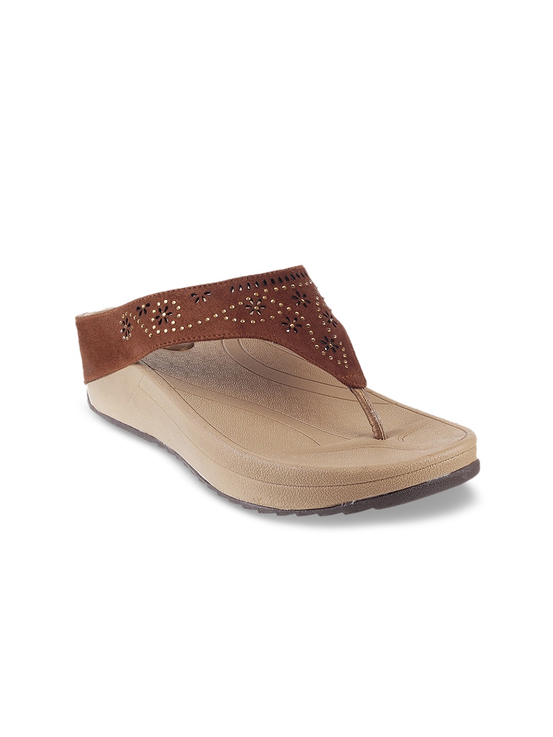 

Metro Women Brown Embellished Flatform Heels