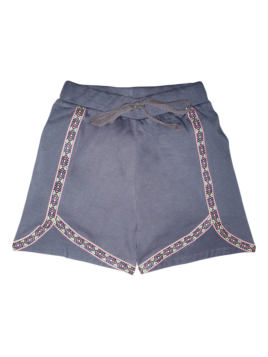 

KiddoPanti Girls Grey Solid Regular Fit Hot Pants