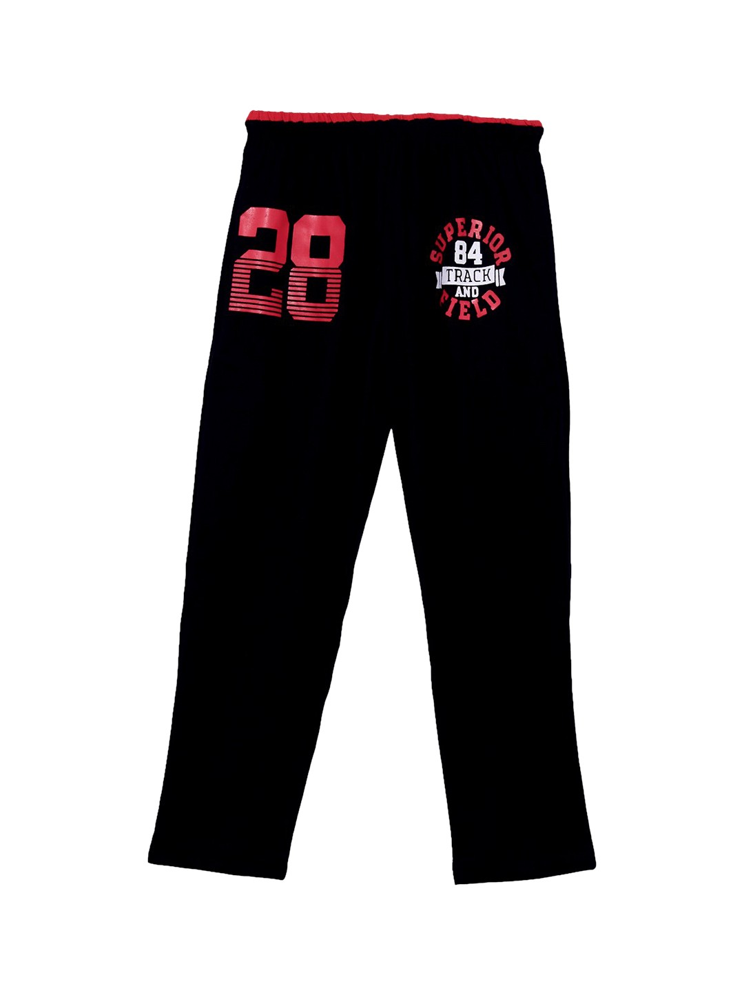 

SWEET ANGEL Girls Black & Red Solid Straight-Fit Track Pants