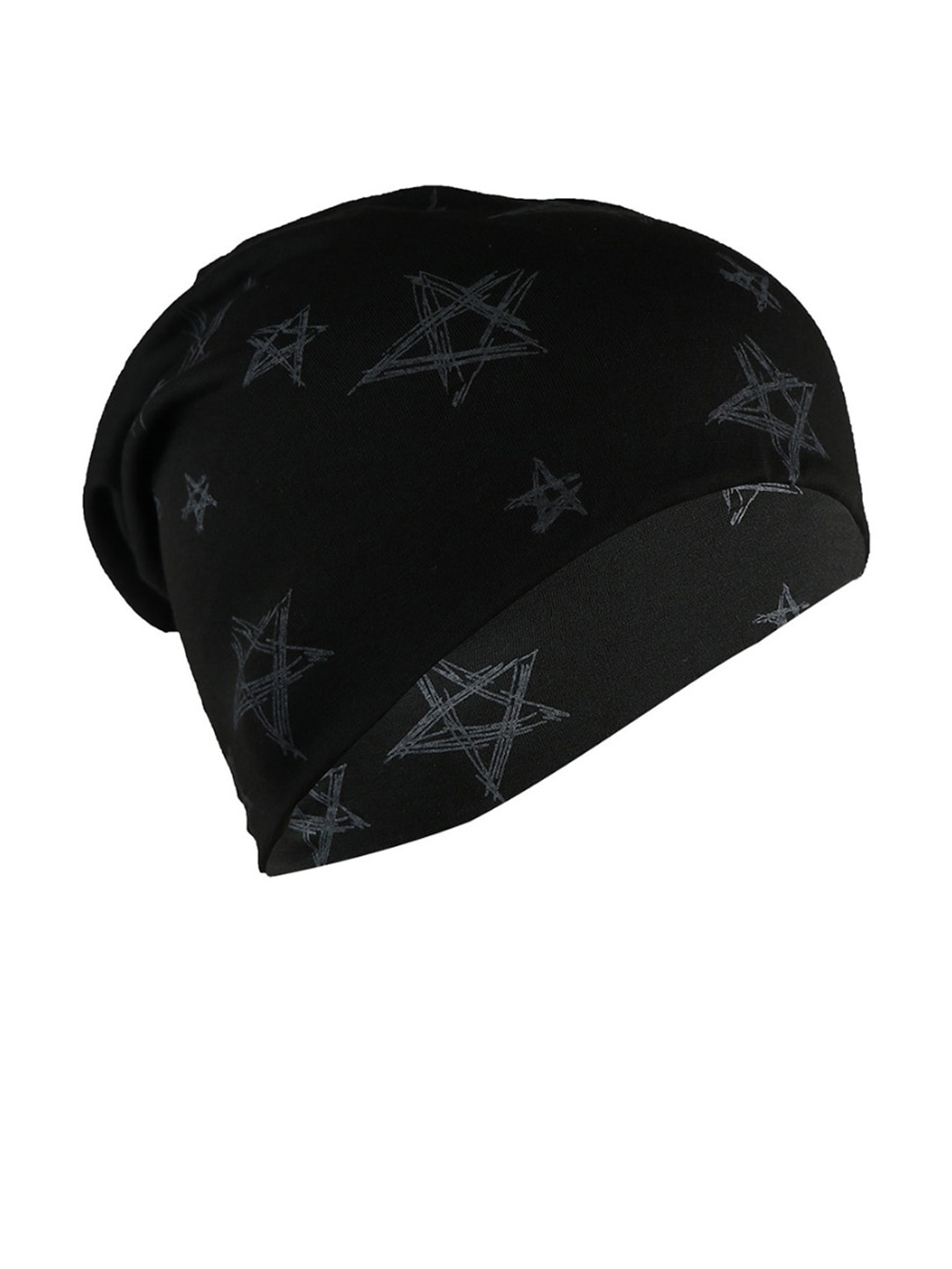 iSWEVEN Unisex Black & Grey Printed Beanie
