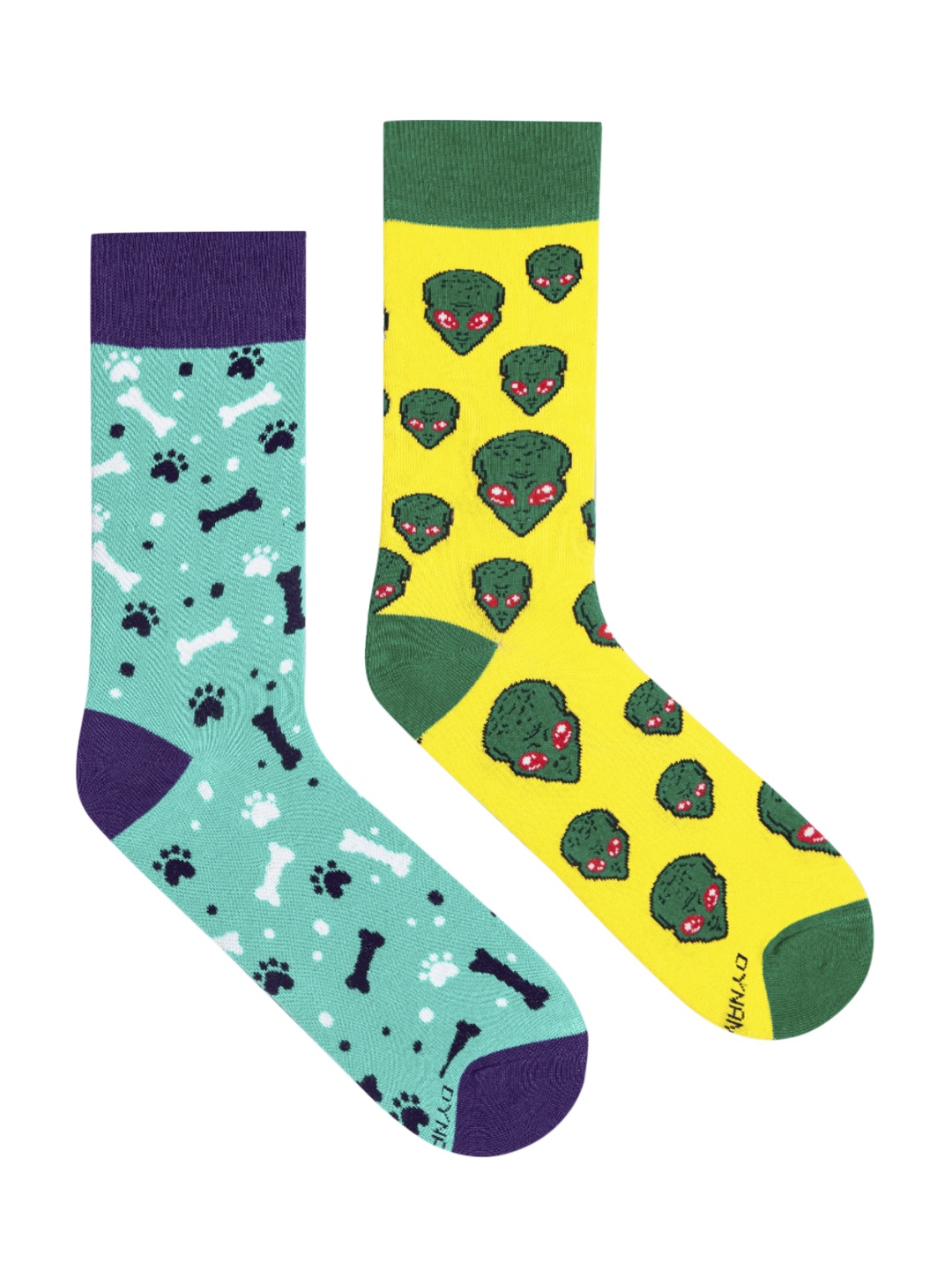 

Dynamocks Unisex Pack Of 2 Patterned Sustainable Calf-Length Socks, Yellow