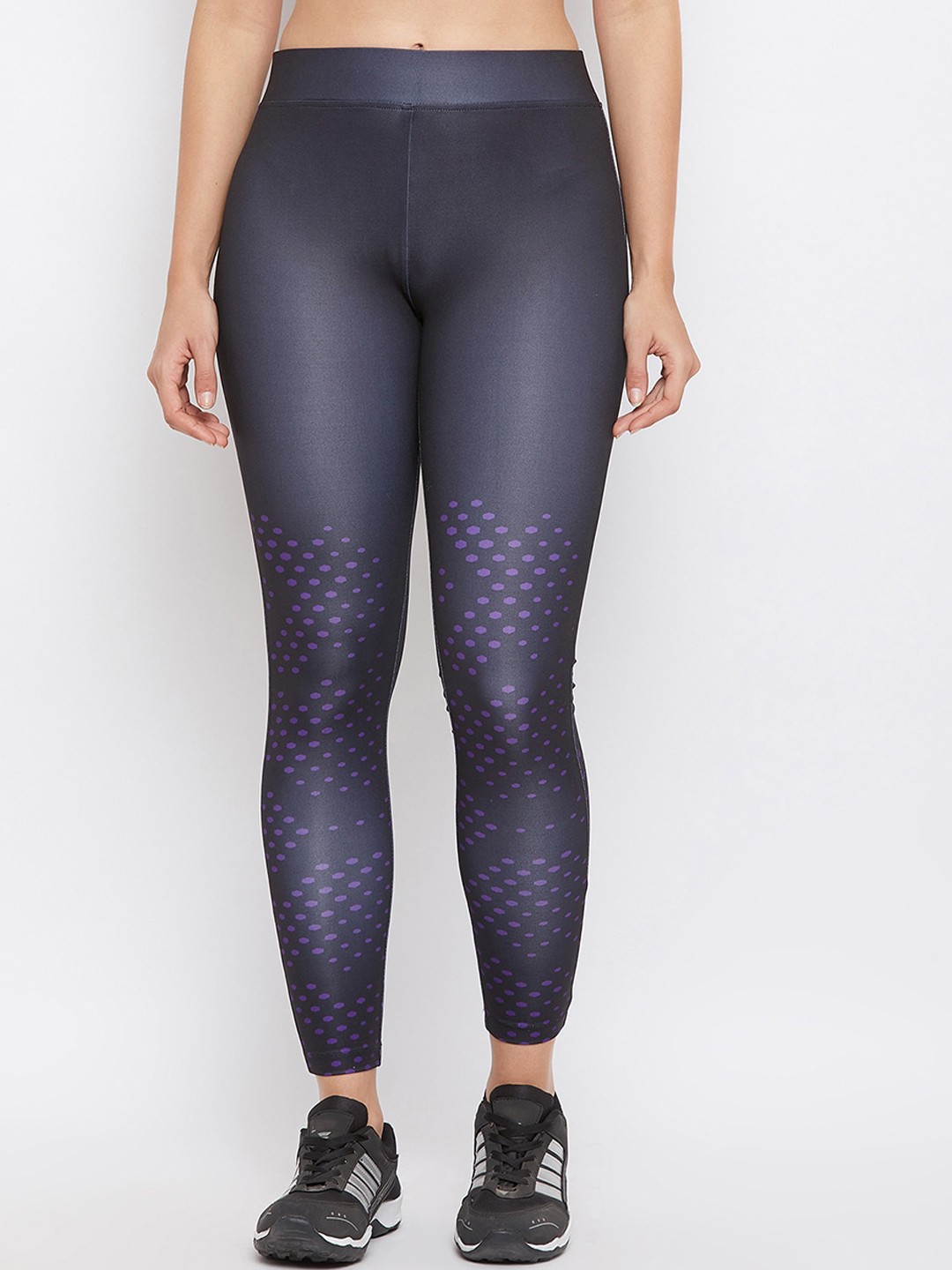 

Clovia Women Blue Printed Training Tights