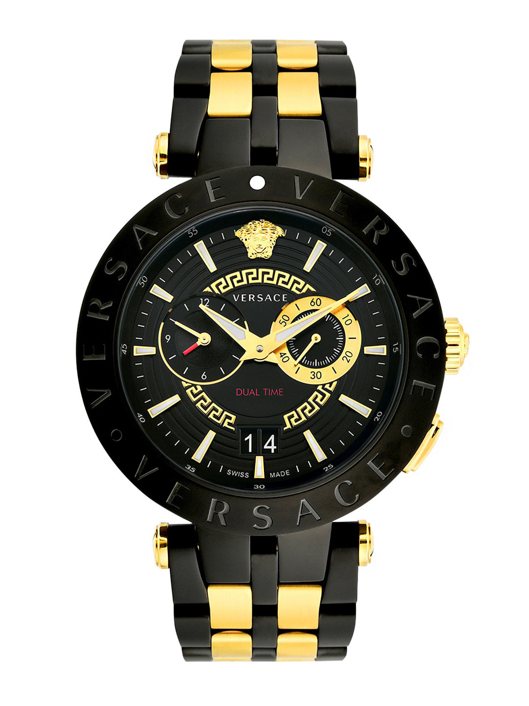 

Versace Men Black & Yellow Analogue Watch VEBV00619