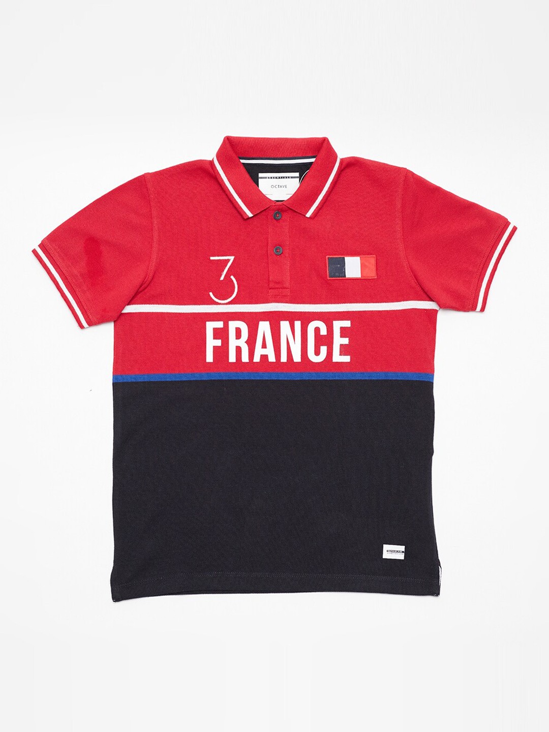 

Octave Boys Red Colourblocked Polo Collar T-shirt