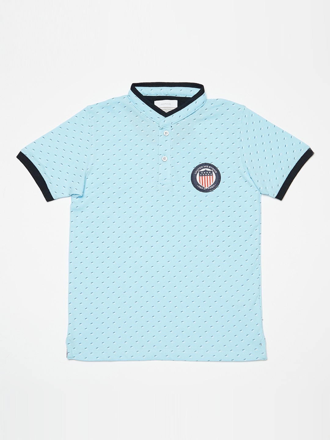 

Octave Boys Blue Printed V-Neck T-shirt