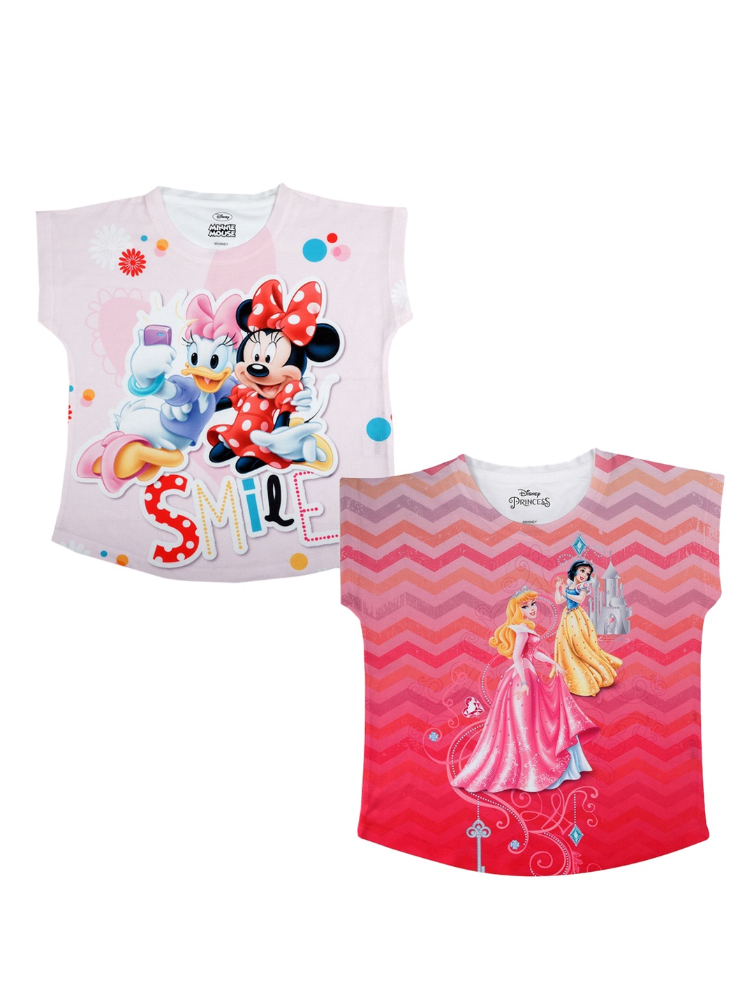 Disney by Wear Your Mind Girls Pink Printed Top