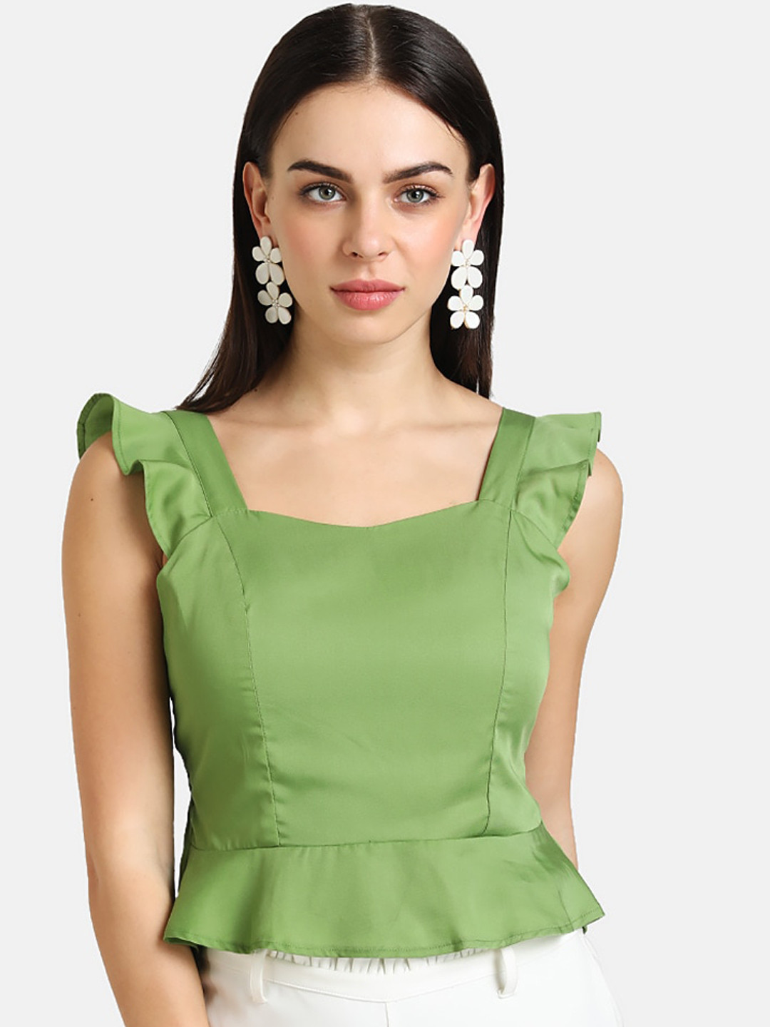 

Kazo Green Peplum Top