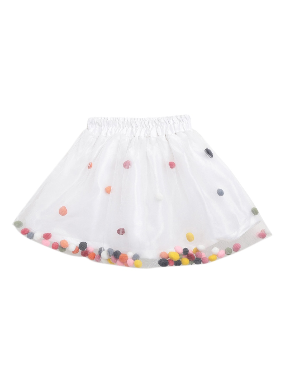 

ADIVA Infants Girls White & Yellow Solid Knee-Length Flared Skirt