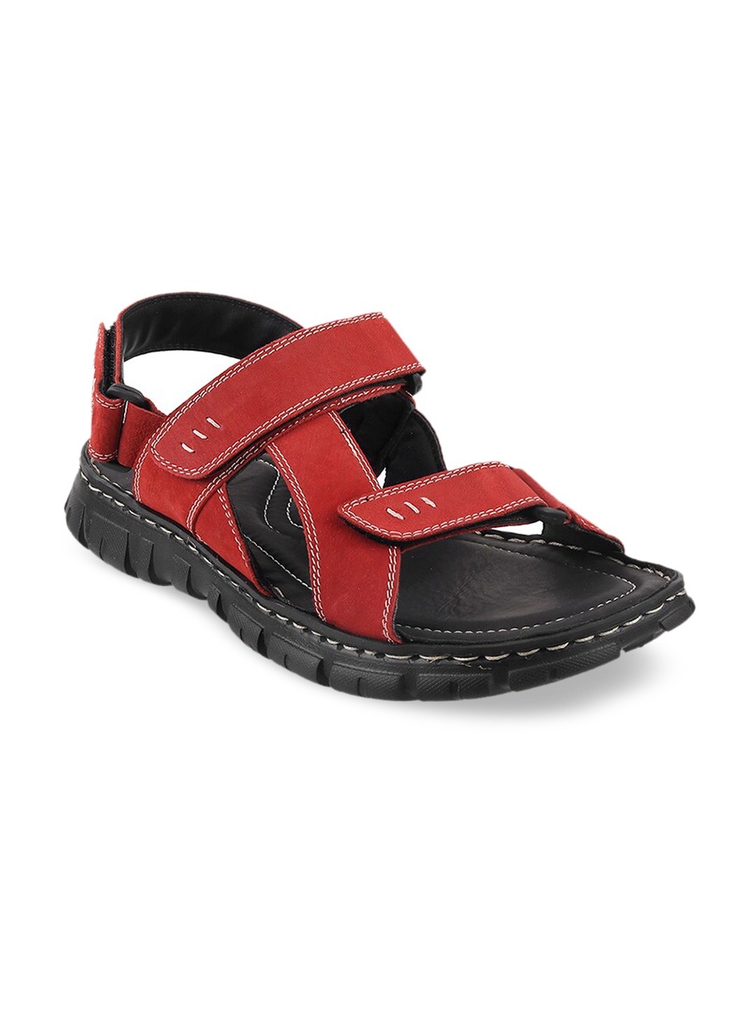 

Metro Men Red Leather Comfort Sandals