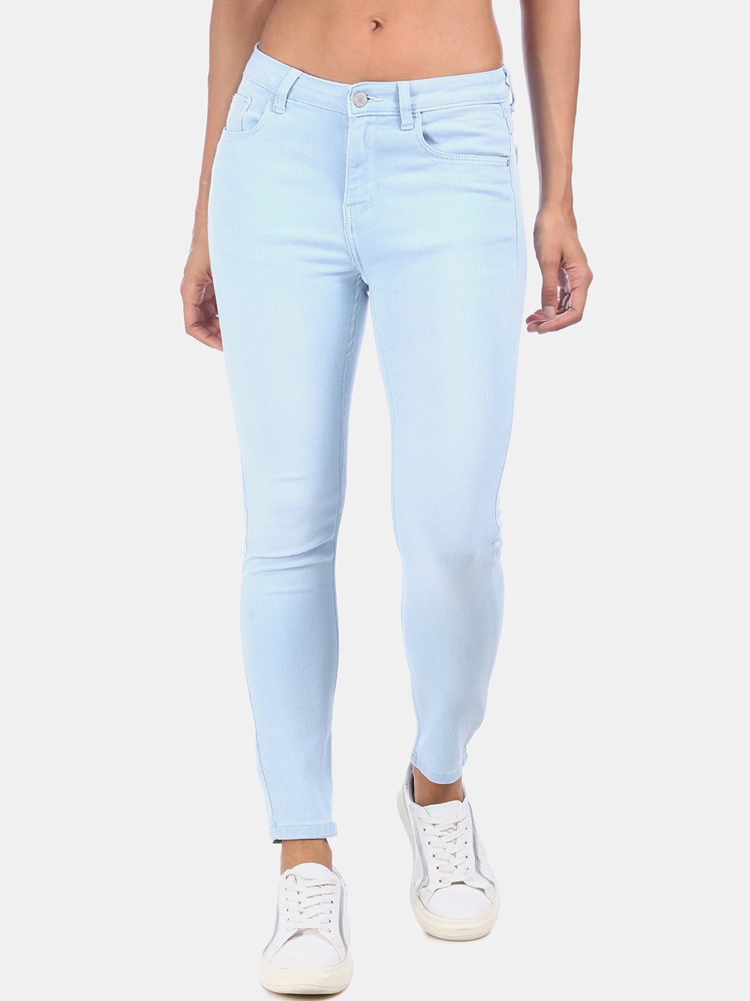 

Flying Machine Women Blue Washed Skinny-Fit Denim Jeggings