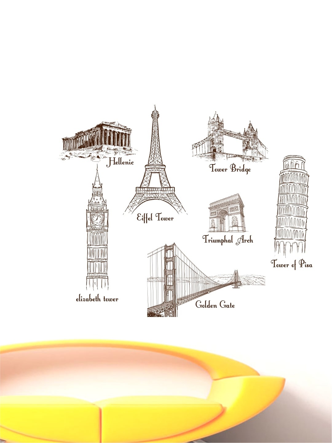 

rawpockets Multicolour Worlds Wonders Wall Stickers, Multi