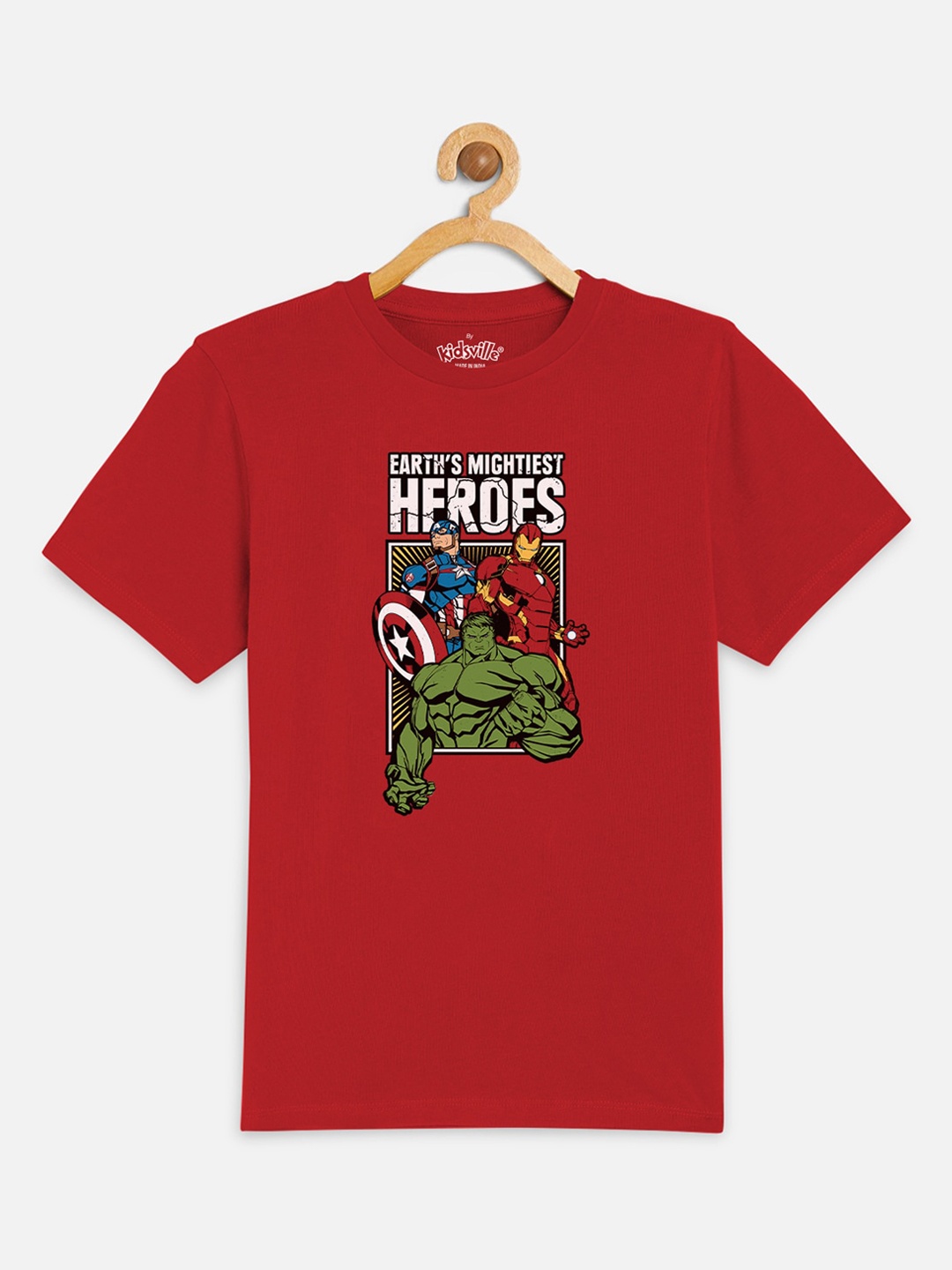 

Kids Ville Avengers featured Red Tshirt for Boys