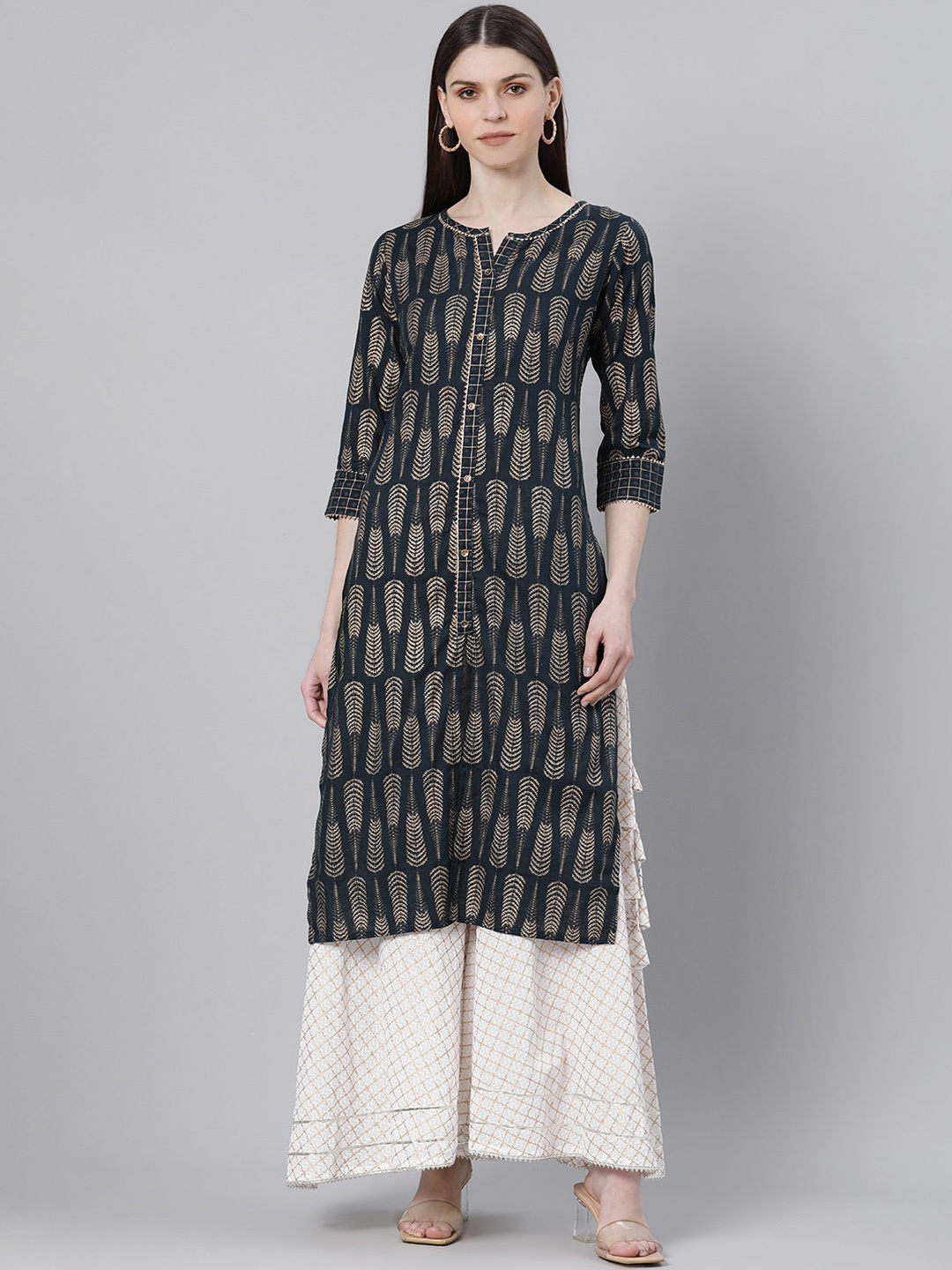 

Gerua By Libas Women Teal Ethnic Motifs Printed Kurta